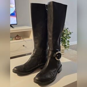 Fossil genuine leather riding boots color black size 7.5